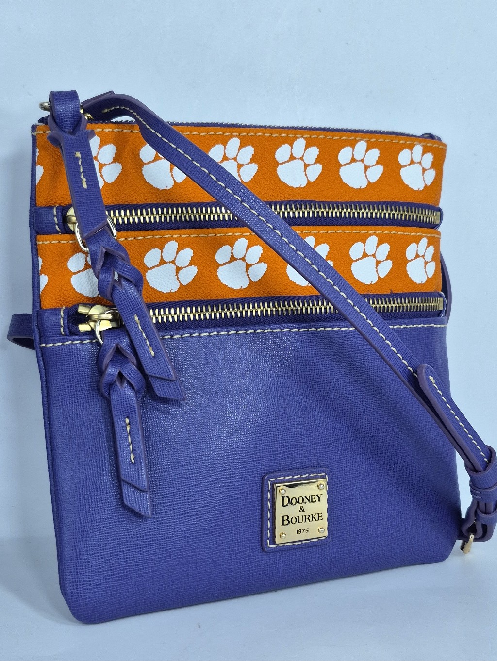 Dooney & Bourke Clemson Tigers Triple-Zip Crossbody Bag